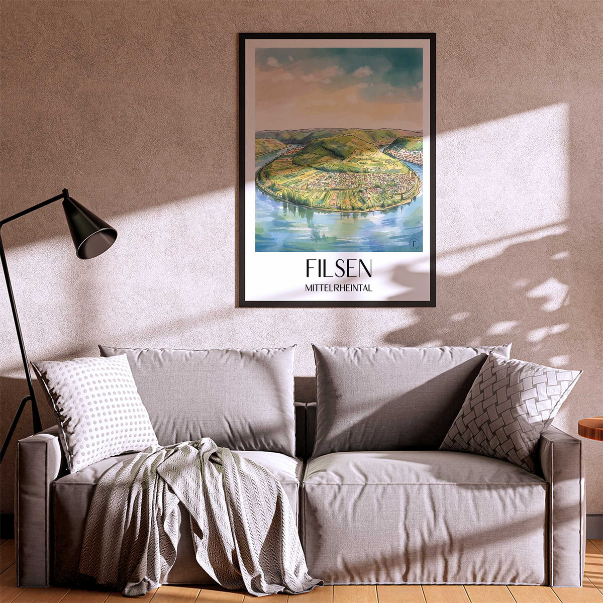 filsen-mittelrheintal-deutschland-poster-aquarell