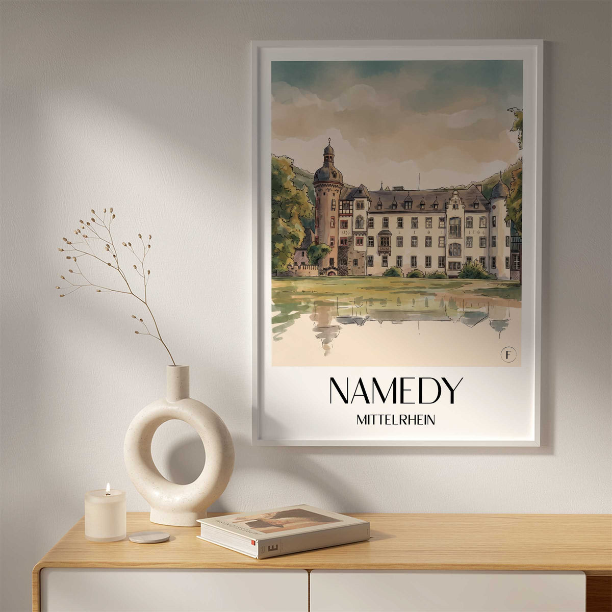 namedy-mittelrhein-deutschland-poster-aquarell