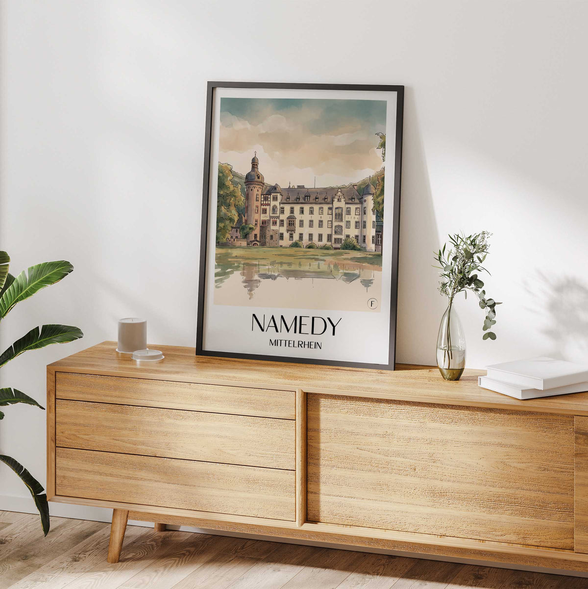 namedy-mittelrhein-deutschland-poster-aquarell