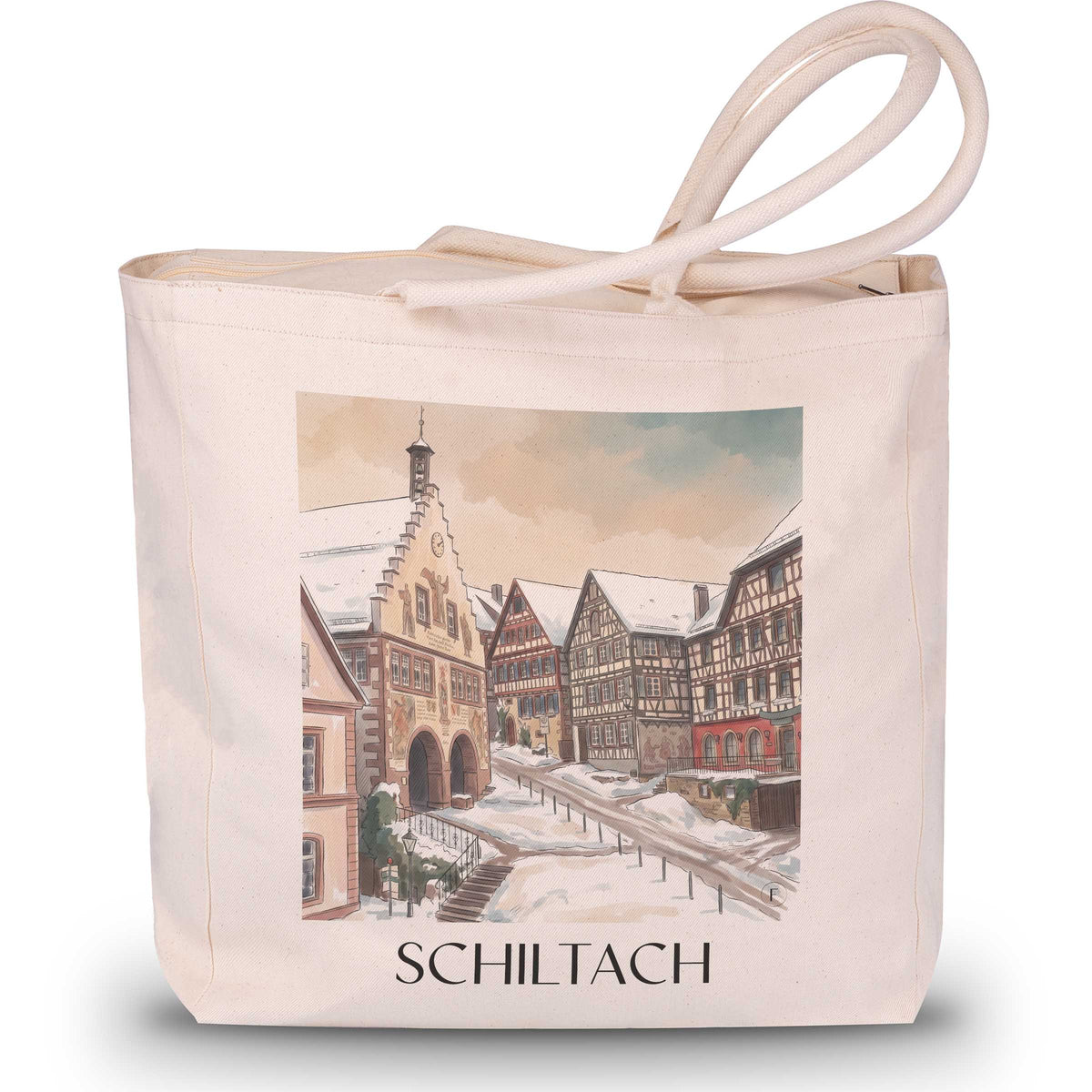 Schiltach Shopping Tasche - Schwarzwald - Deutschland Tote Bag - Einkaufstasche im Aquarell Stil