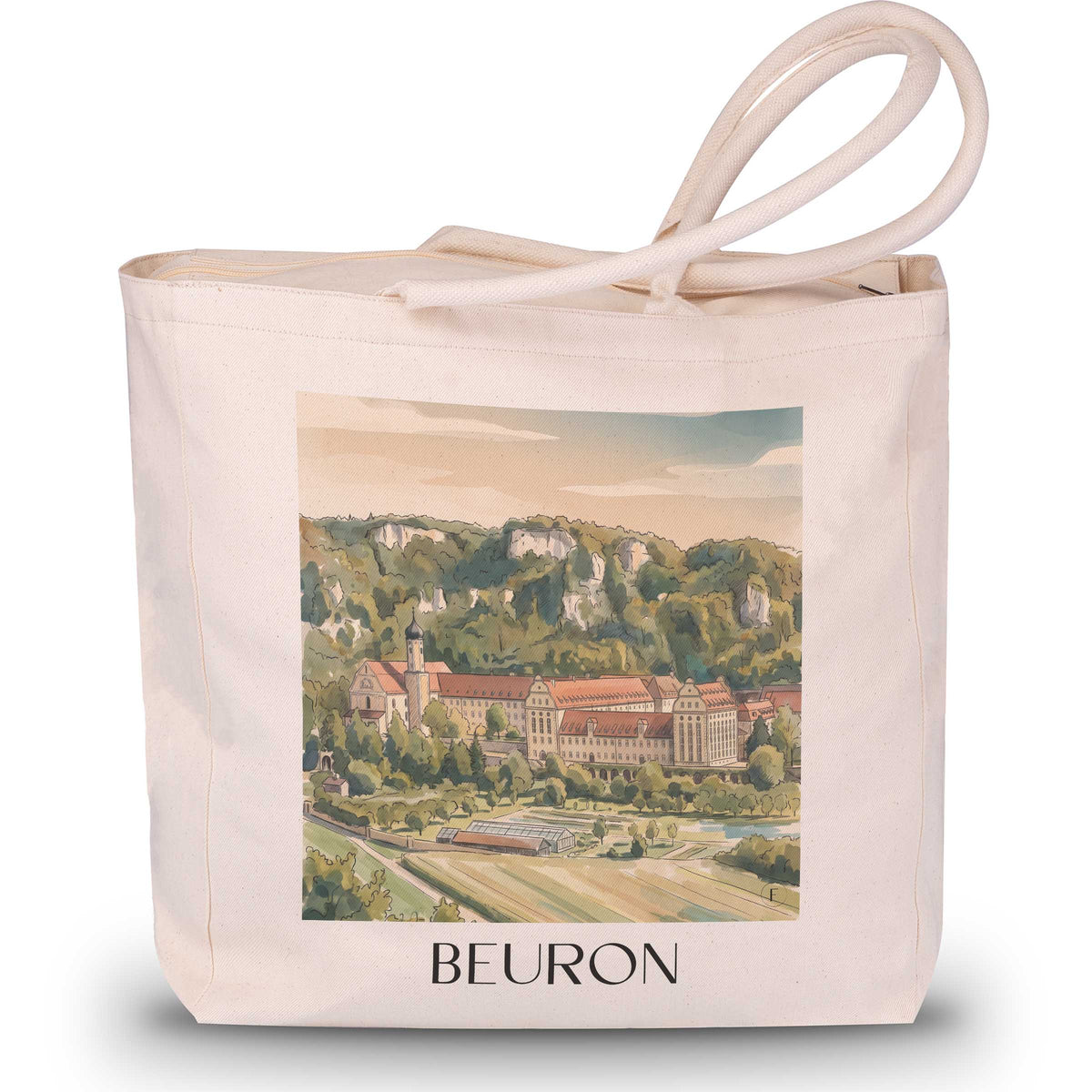 beuron-schwäbische-alb-deutschland-einkaufstasche-aquarell