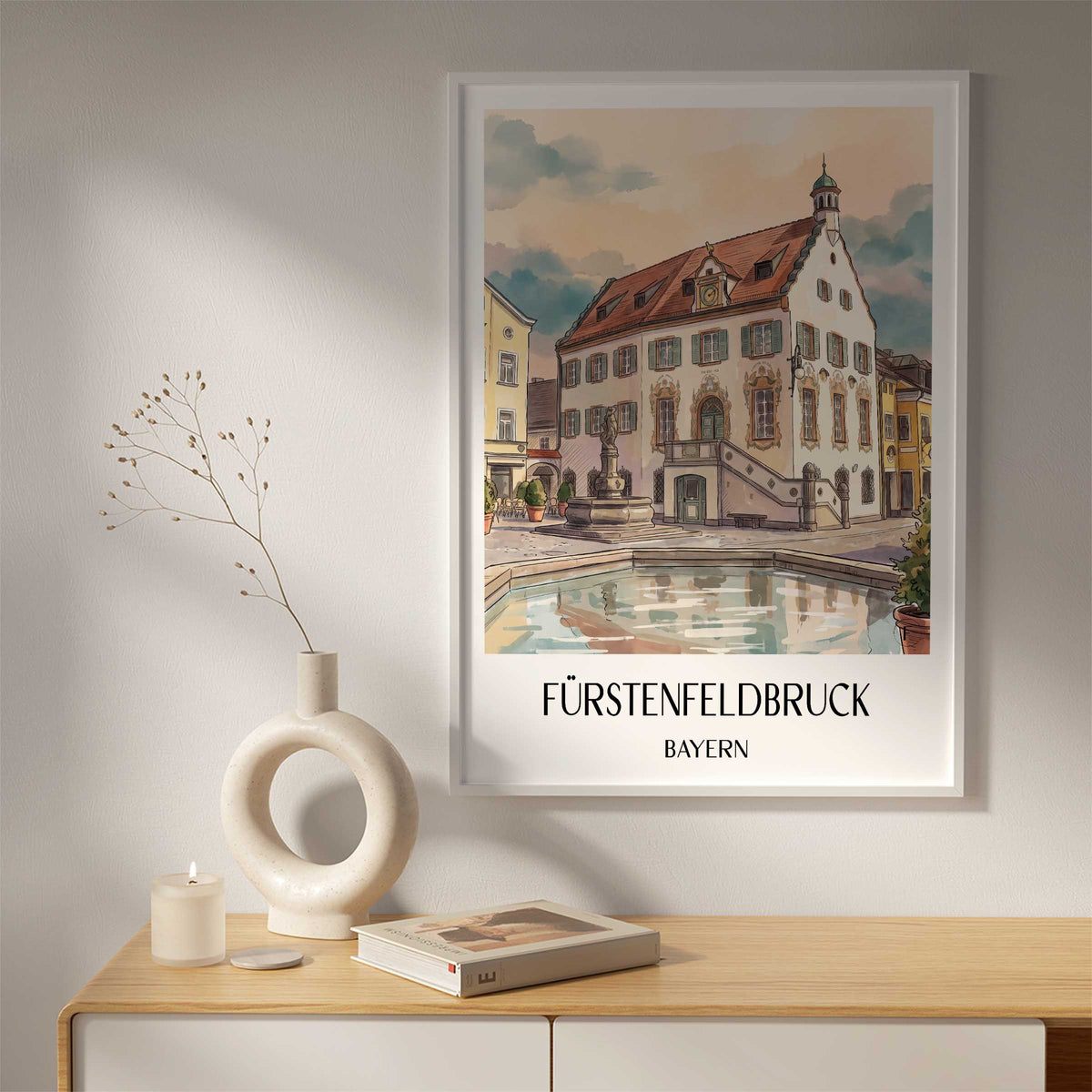 fürstenfeldbruck-bayern-deutschland-poster-aquarell