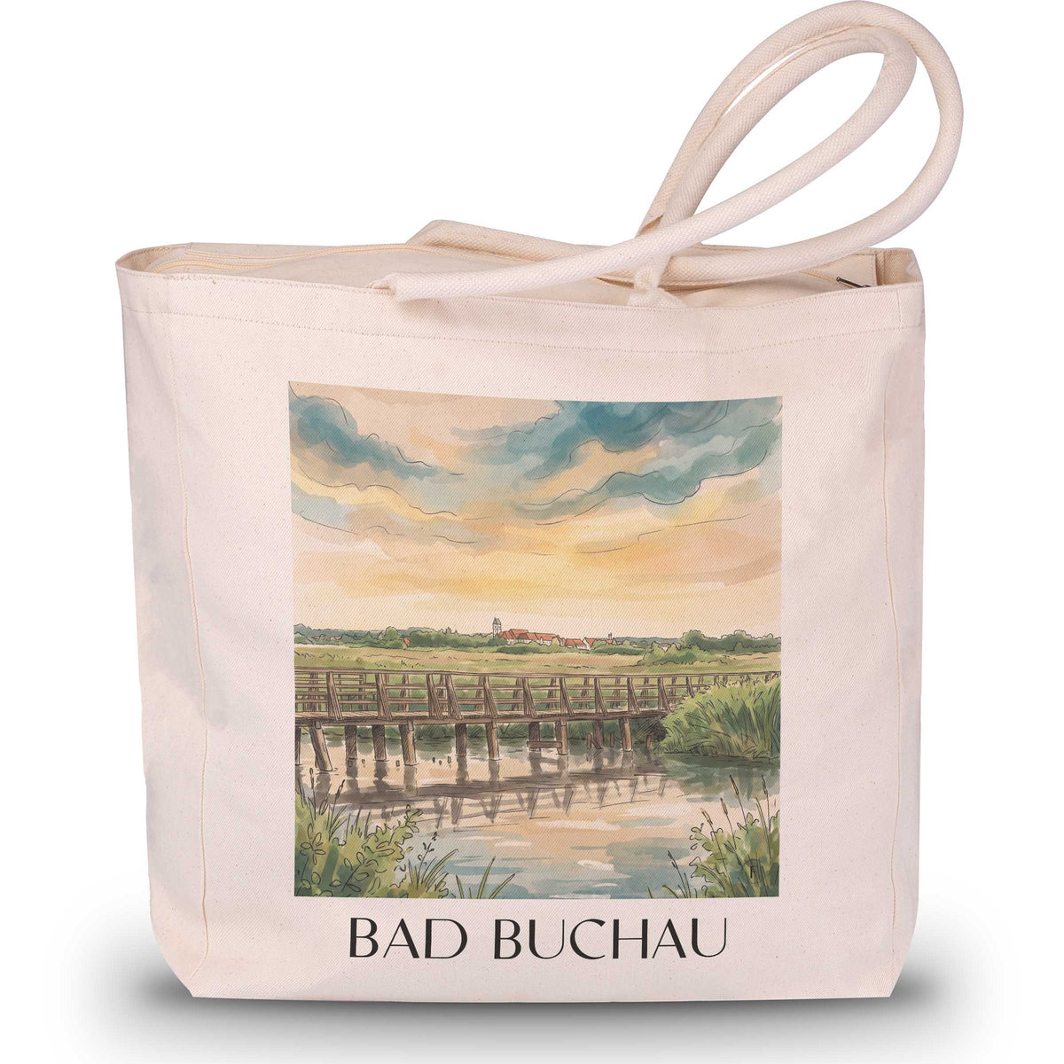 bad-buchau-oberschwaben-deutschland-einkaufstasche-aquarell