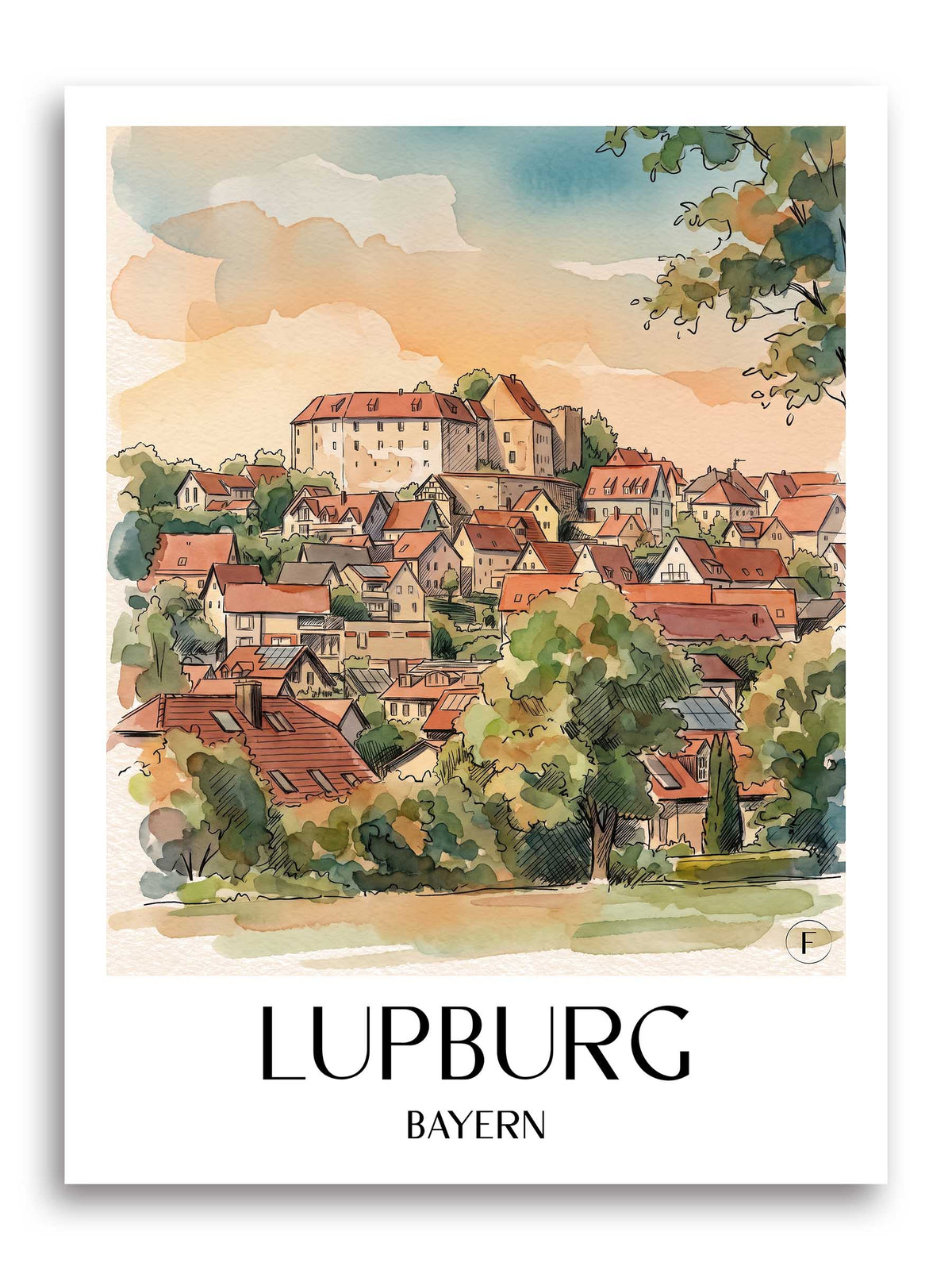 lupburg-bayern-deutschland-poster-aquarell