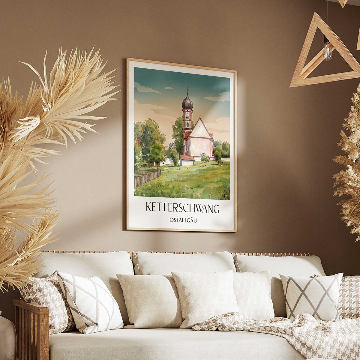 ketterschwang-ostallgäu-deutschland-poster-aquarell