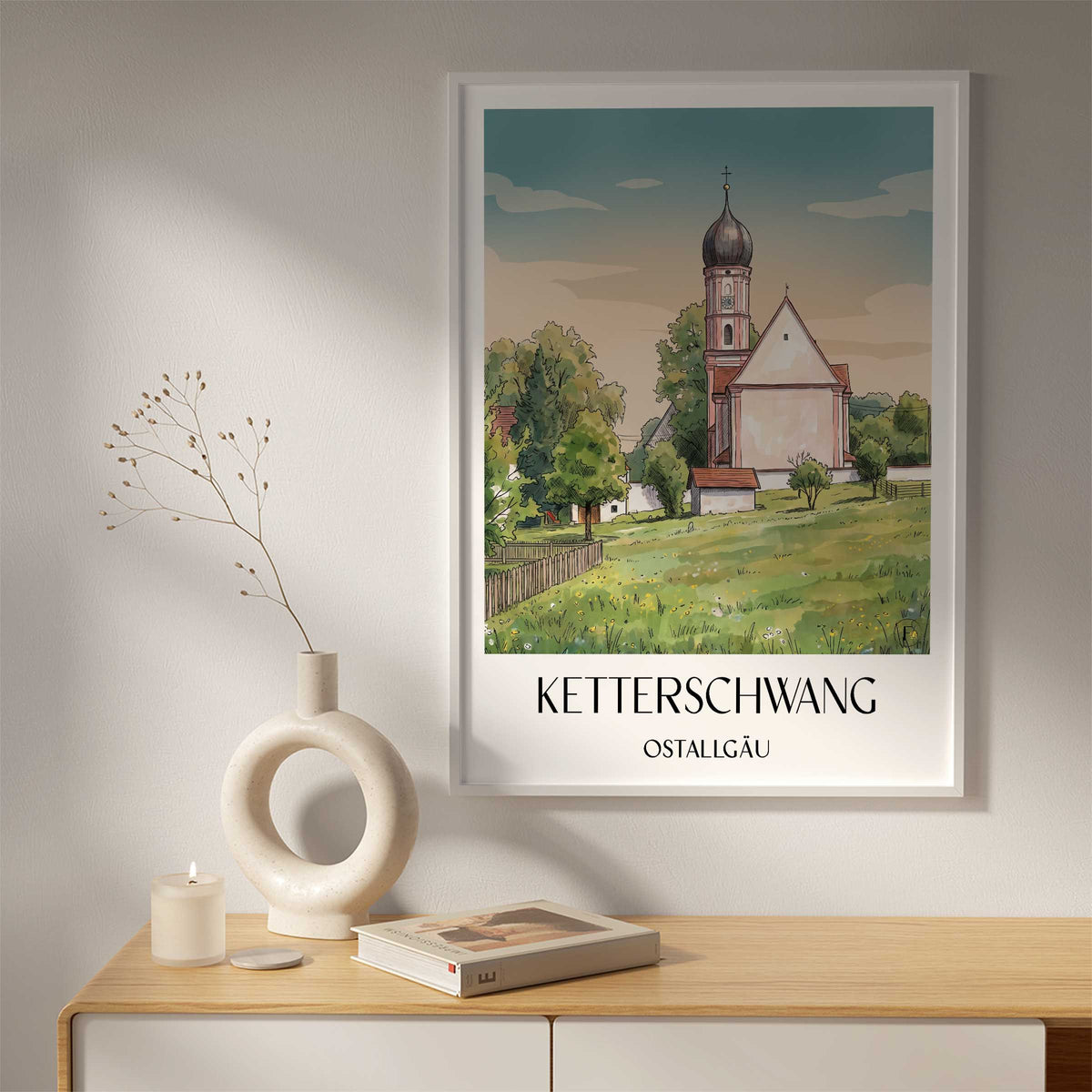 ketterschwang-ostallgäu-deutschland-poster-aquarell