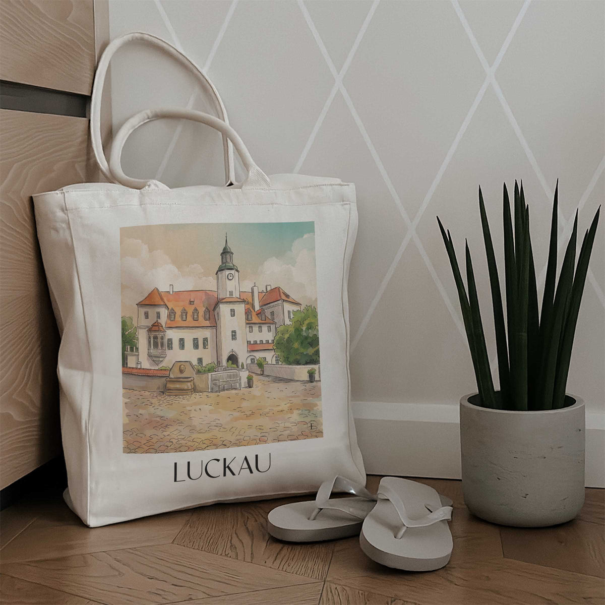 luckau-niederlausitz-deutschland-einkaufstasche-aquarell