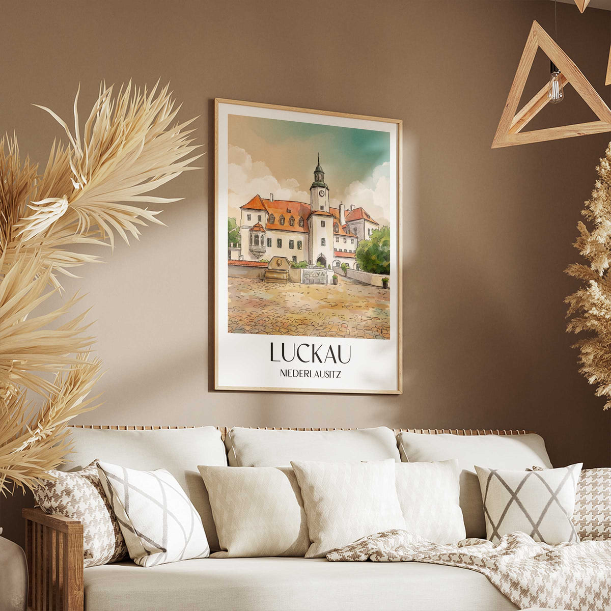luckau-niederlausitz-deutschland-poster-aquarell