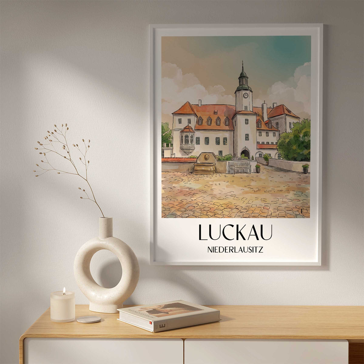 luckau-niederlausitz-deutschland-poster-aquarell