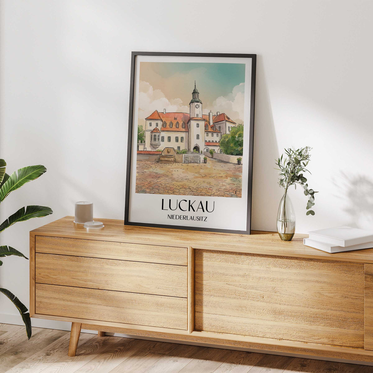 luckau-niederlausitz-deutschland-poster-aquarell