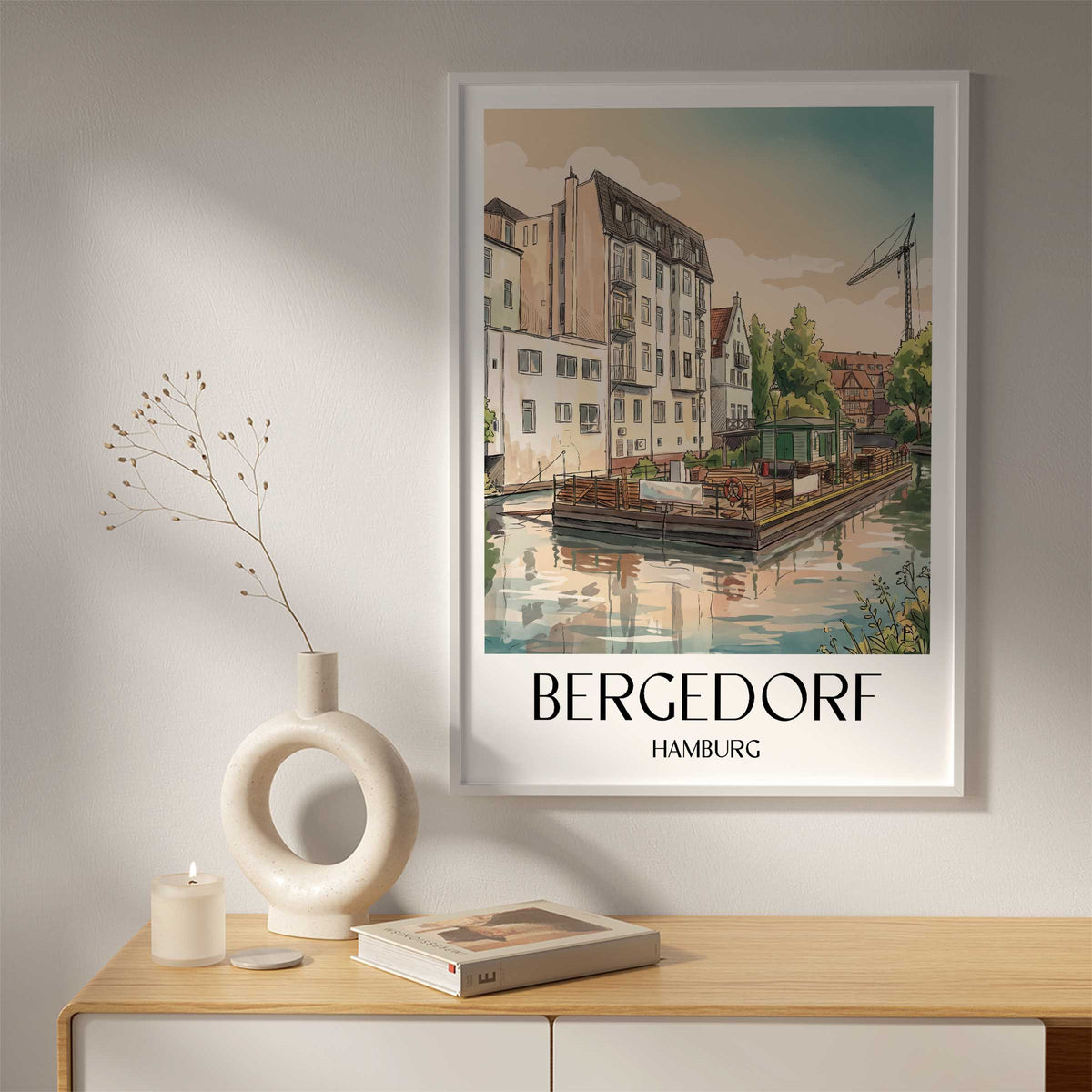 bergedorf-hamburg-deutschland-poster-aquarell
