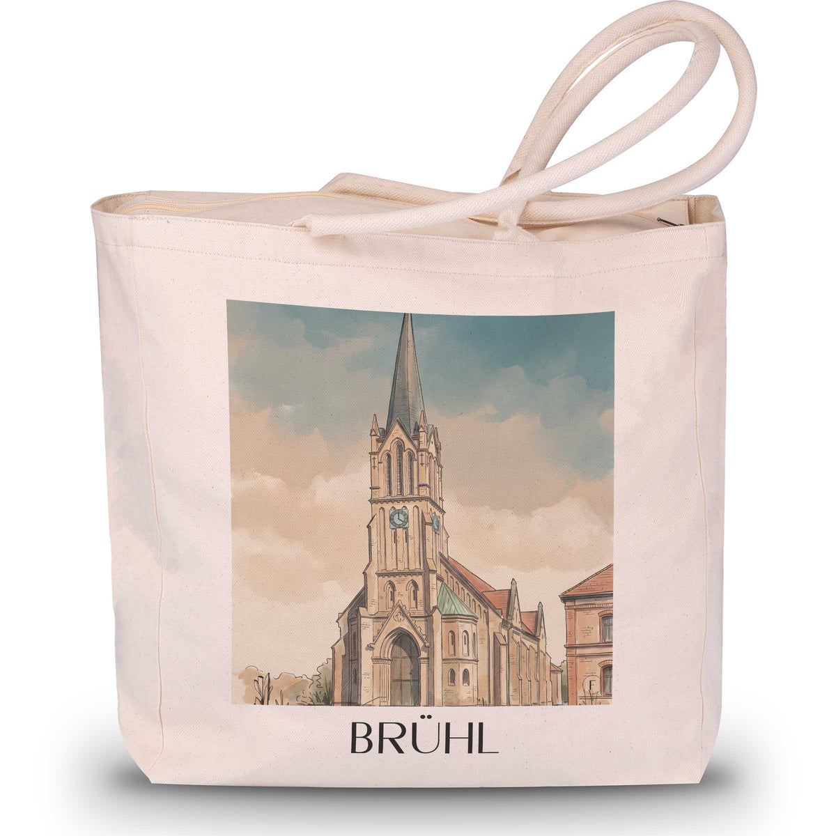 Brühl Shopping Tasche - Rhein-Neckar - Deutschland Tote Bag - Einkaufstasche im Aquarell Stil