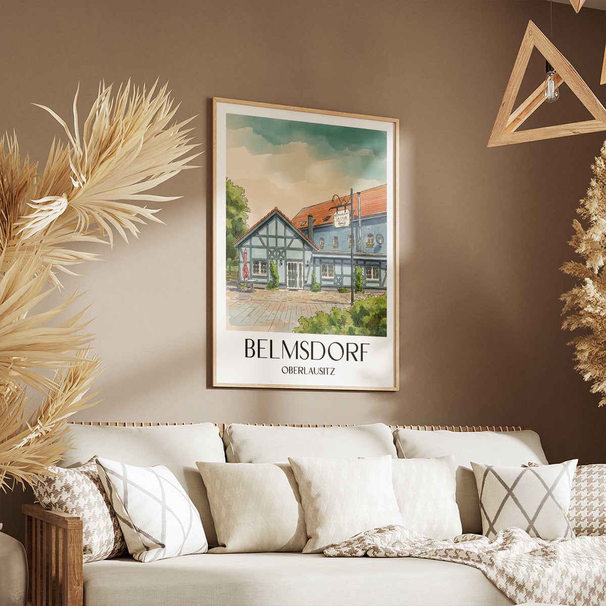 belmsdorf-oberlausitz-deutschland-poster-aquarell