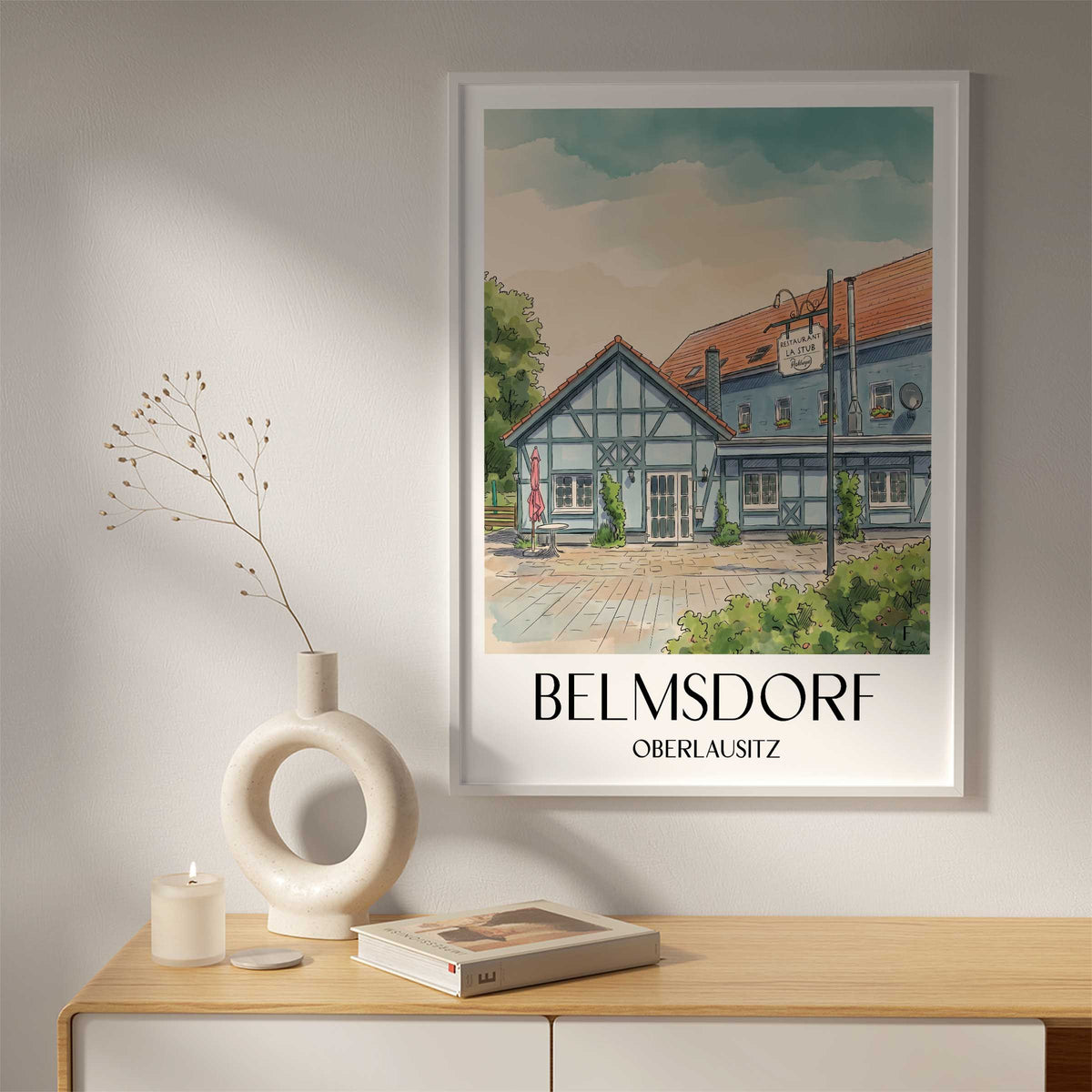 belmsdorf-oberlausitz-deutschland-poster-aquarell