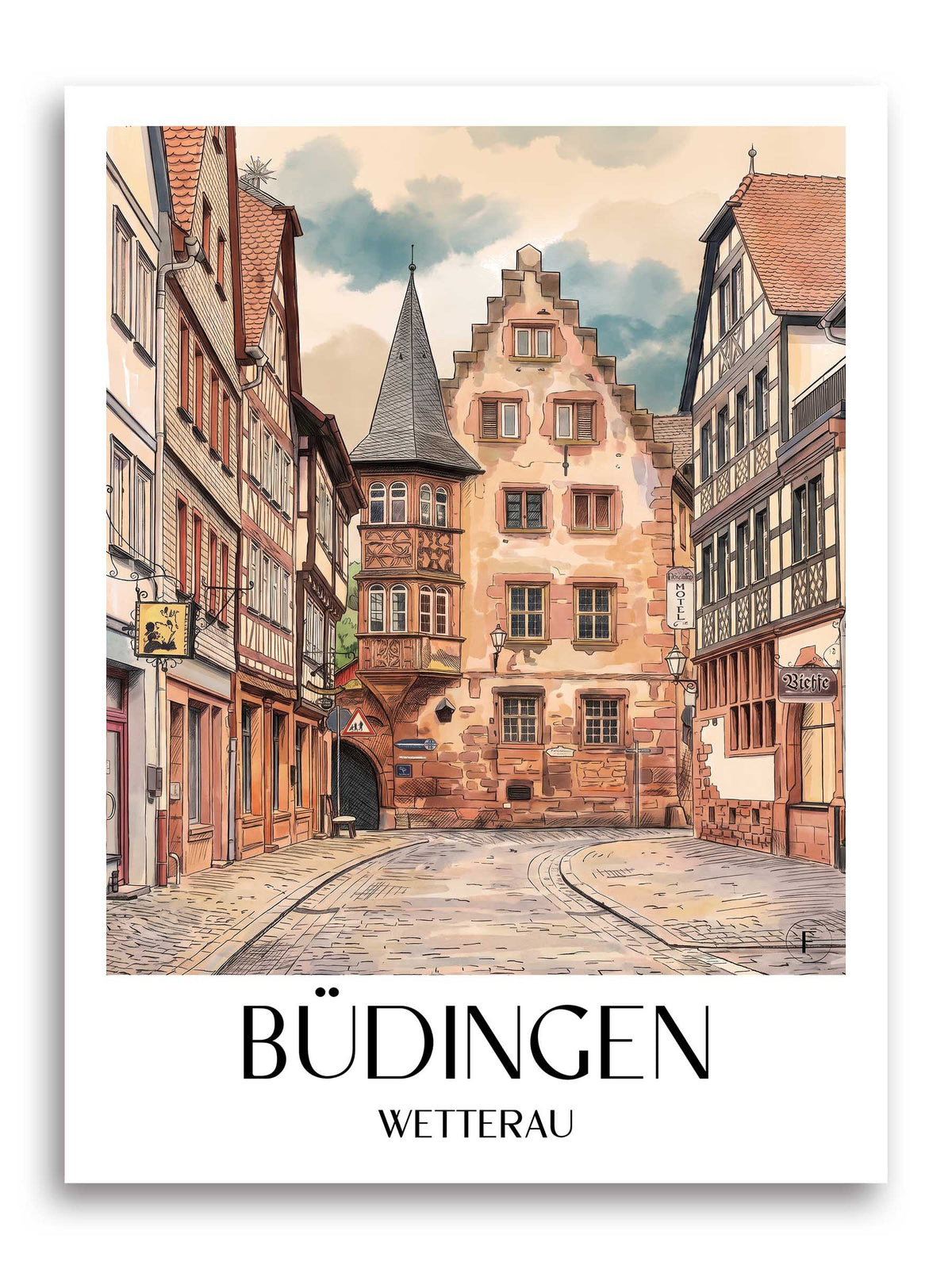 büdingen-wetterau-deutschland-poster-aquarell