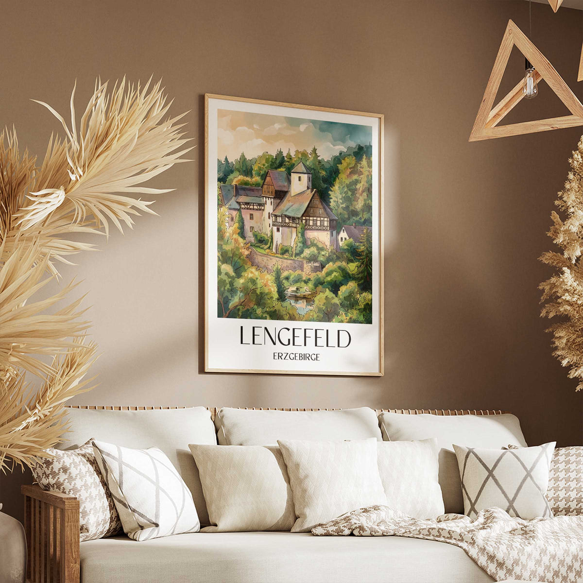 lengefeld-erzgebirge-deutschland-poster-aquarell
