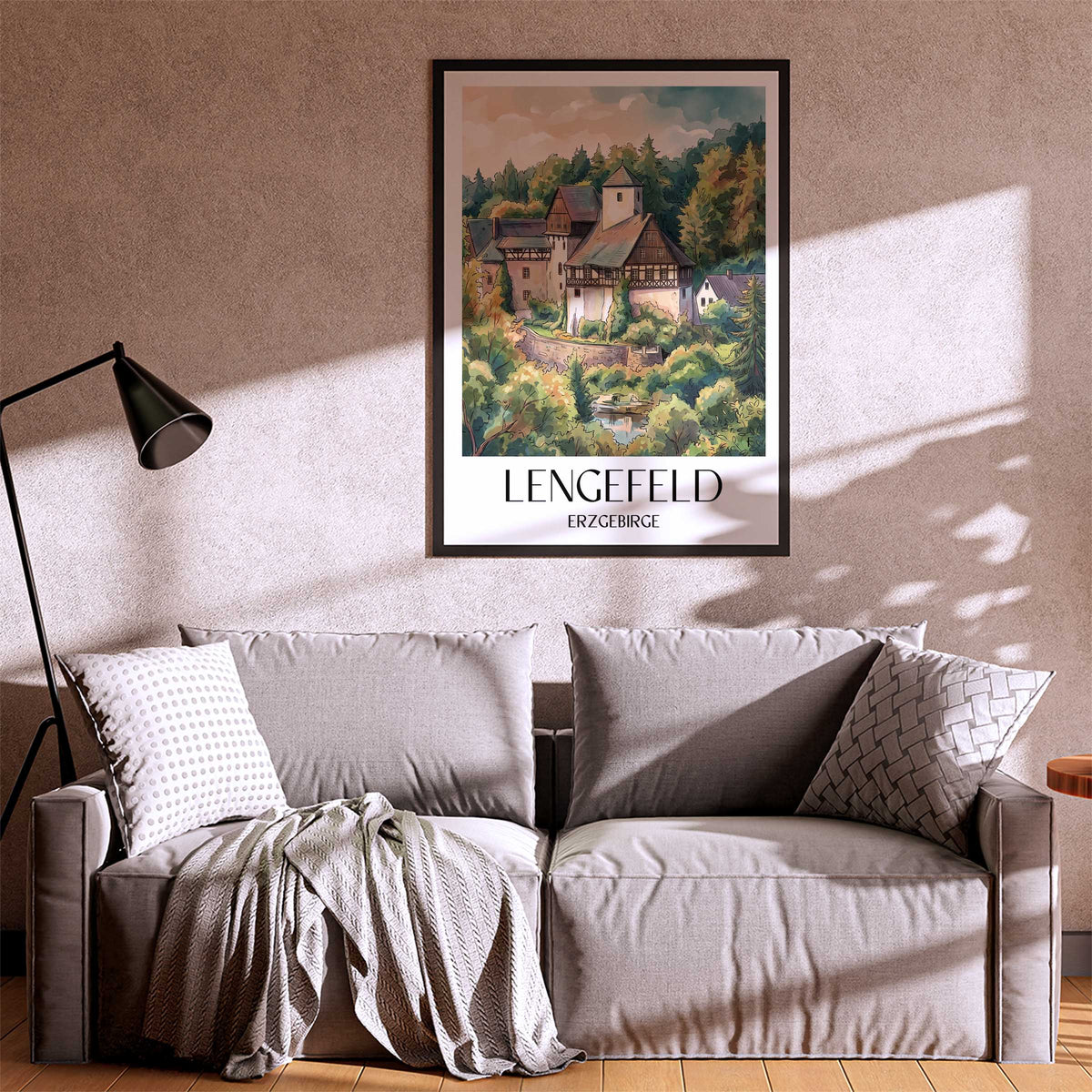 lengefeld-erzgebirge-deutschland-poster-aquarell