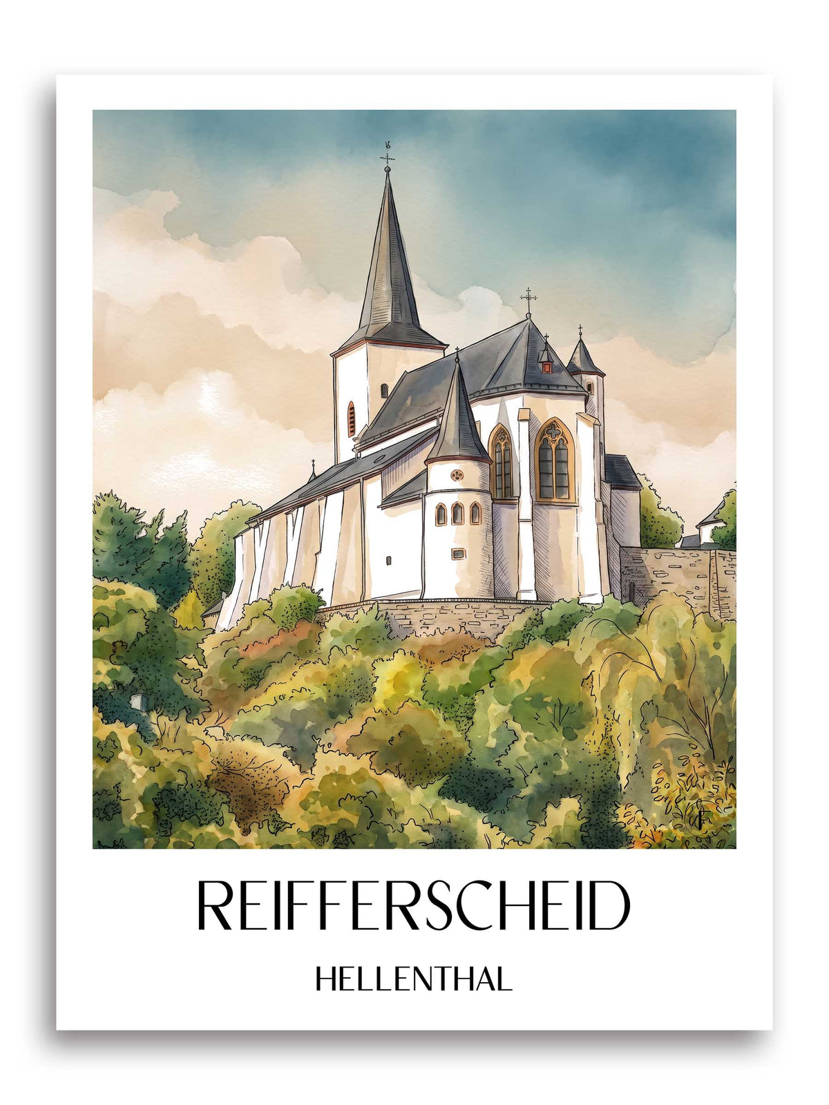 reifferscheid-hellenthal-deutschland-poster-aquarell