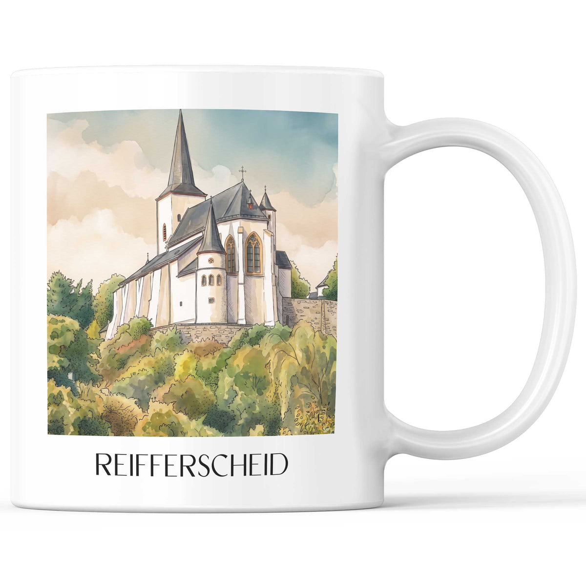Reifferscheid Kaffeebecher - Hellenthal - Deutschland Becher - Kaffeetasse im Aquarell Stil