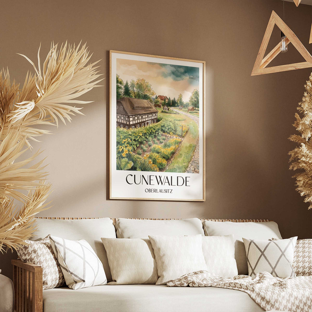 cunewalde-oberlausitz-deutschland-poster-aquarell