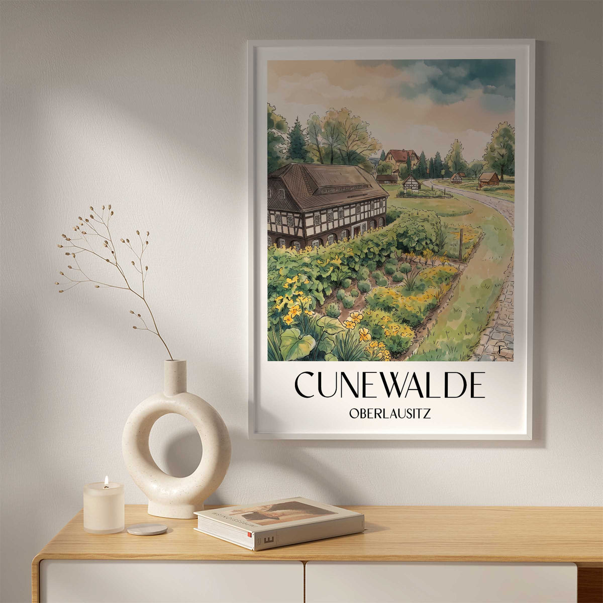 cunewalde-oberlausitz-deutschland-poster-aquarell