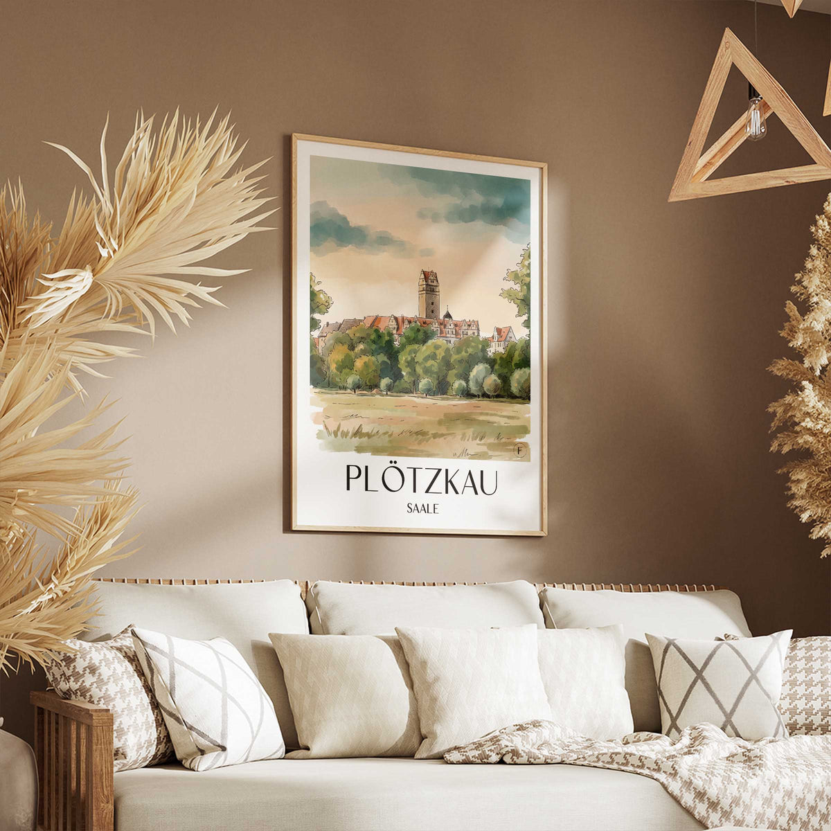plötzkau-saale-deutschland-poster-aquarell