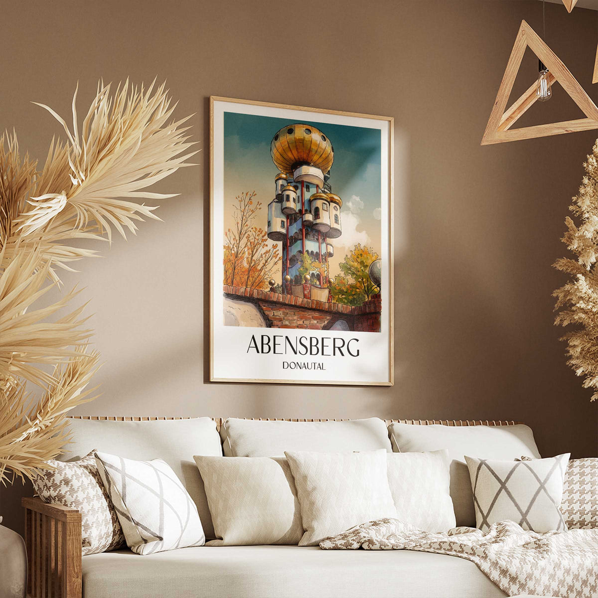 abensberg-donautal-deutschland-poster-aquarell