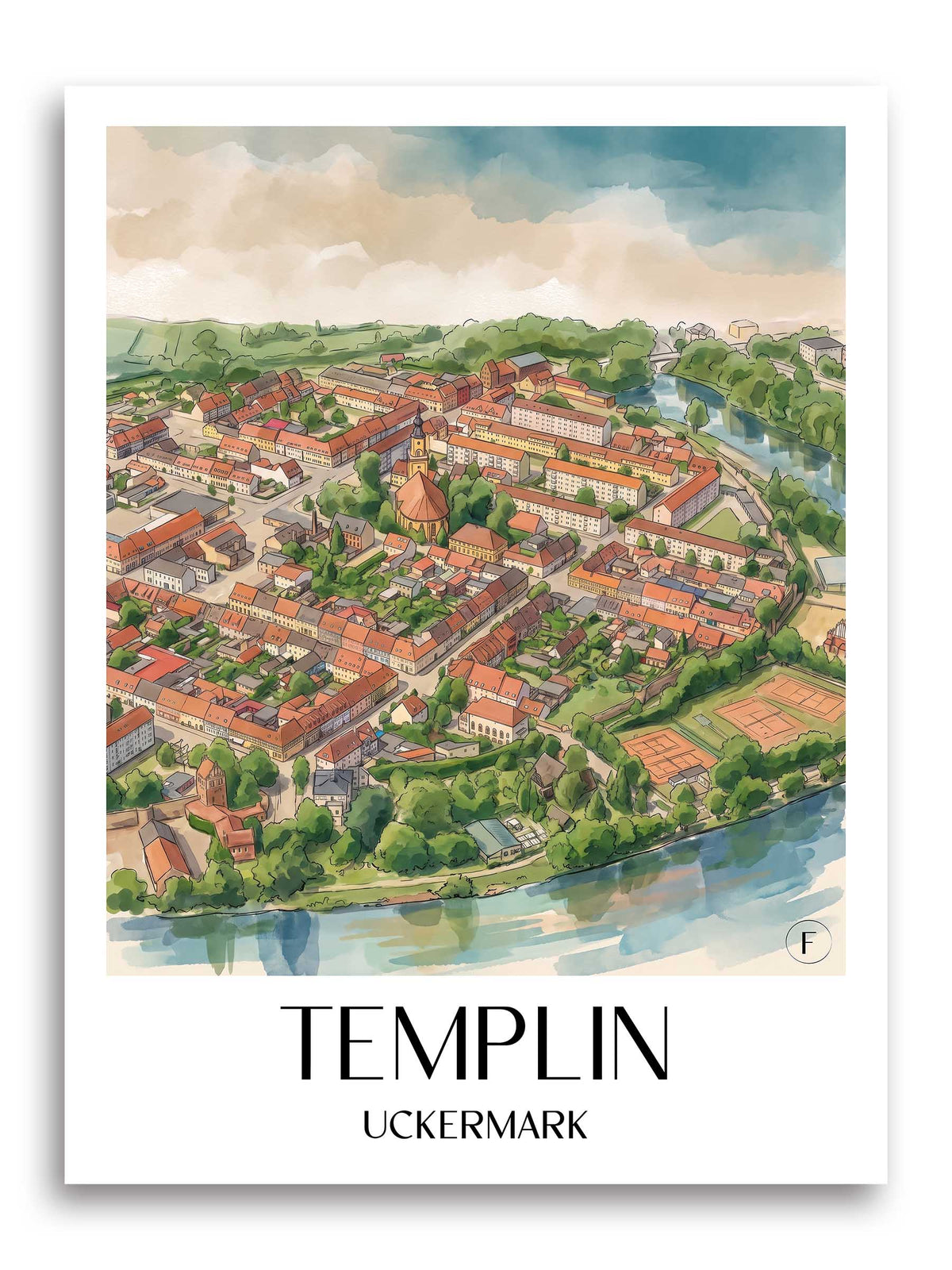 templin-uckermark-deutschland-poster-aquarell