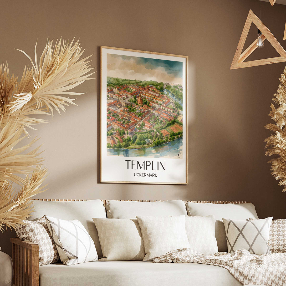 templin-uckermark-deutschland-poster-aquarell