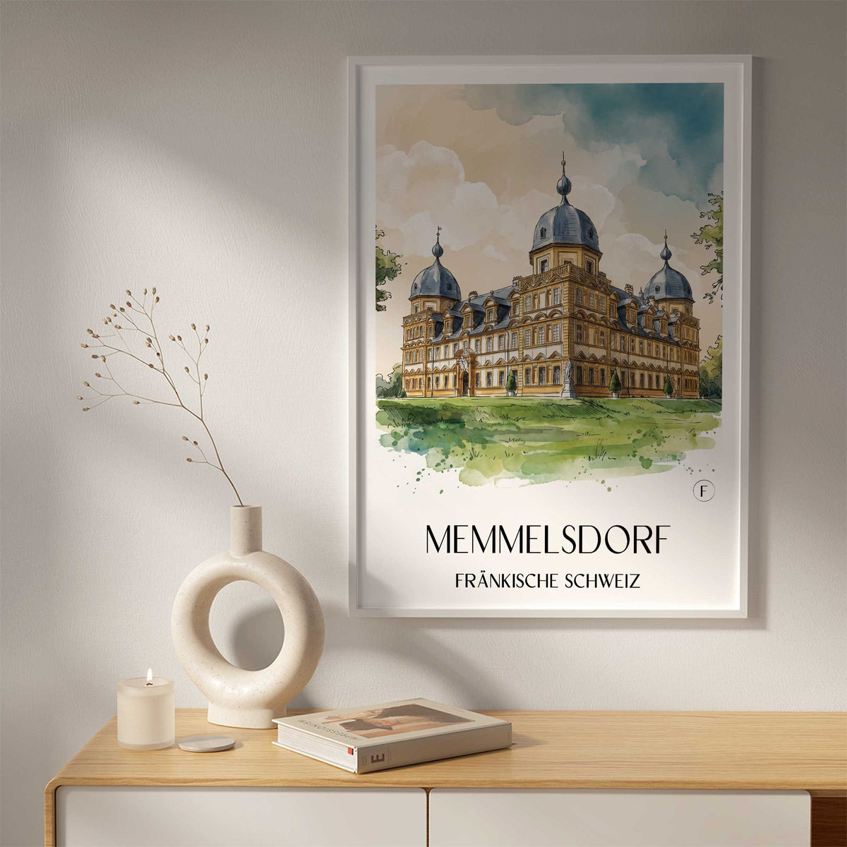 memmelsdorf-fränkische-schweiz-deutschland-poster-aquarell