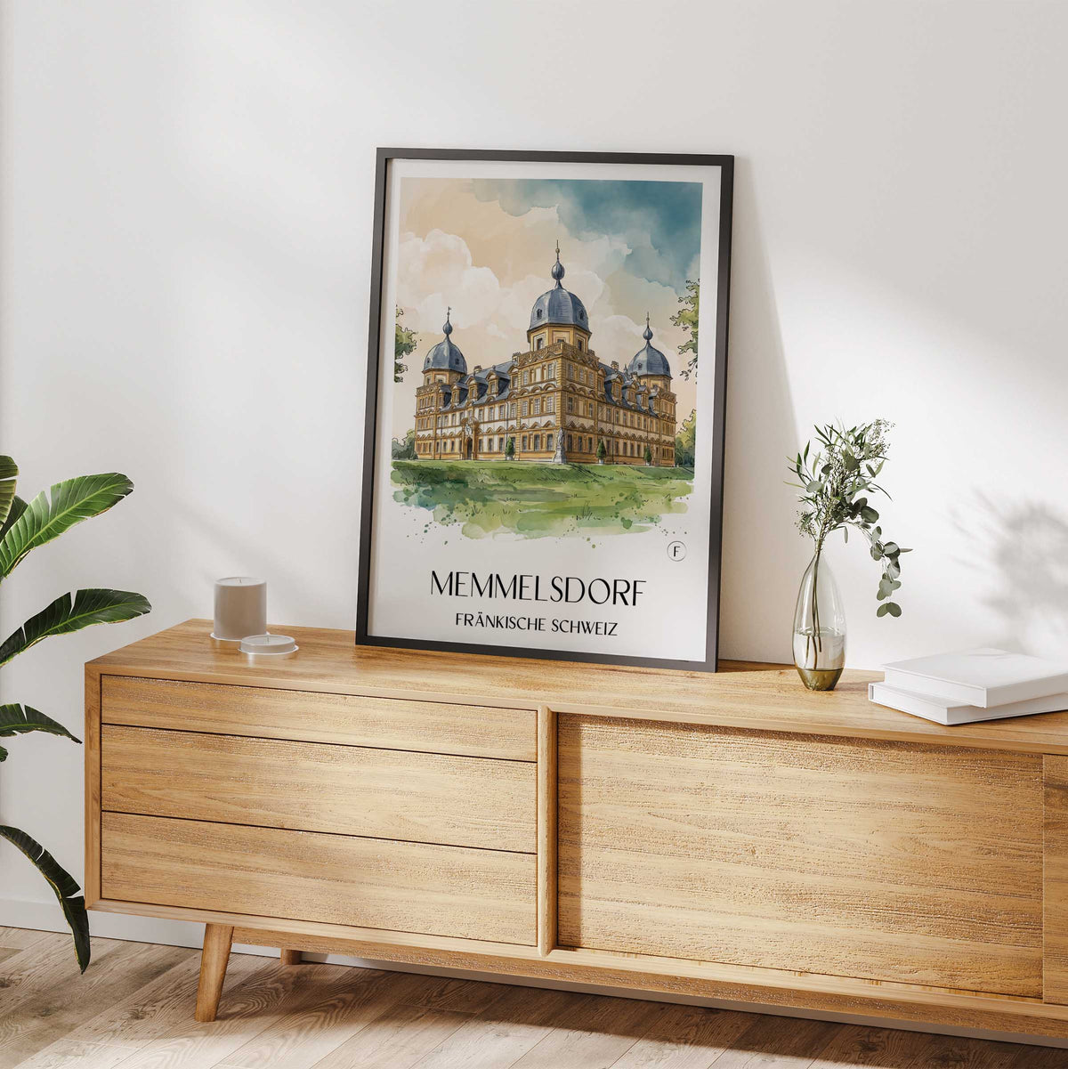 memmelsdorf-fränkische-schweiz-deutschland-poster-aquarell