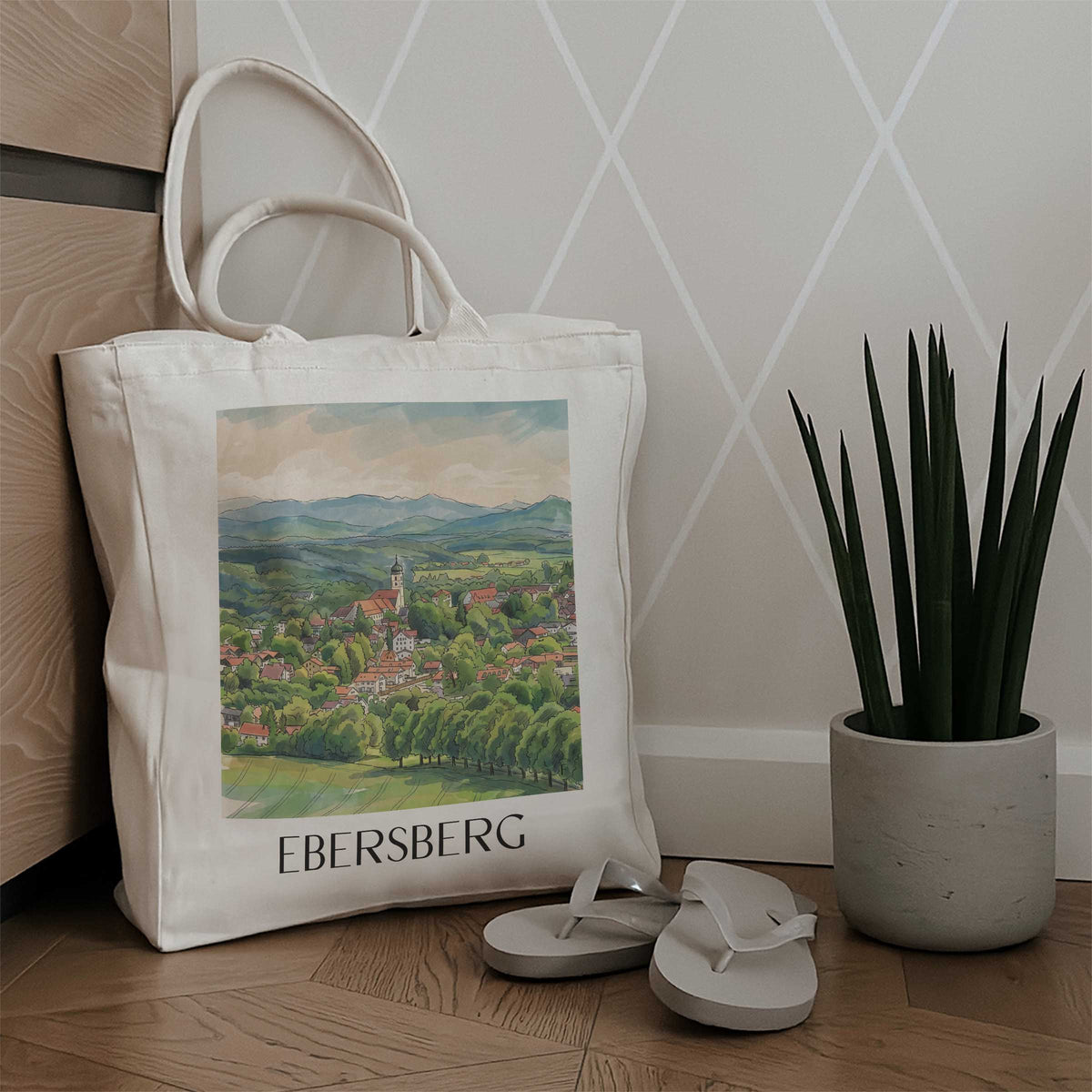 ebersberg-oberbayern-deutschland-einkaufstasche-aquarell