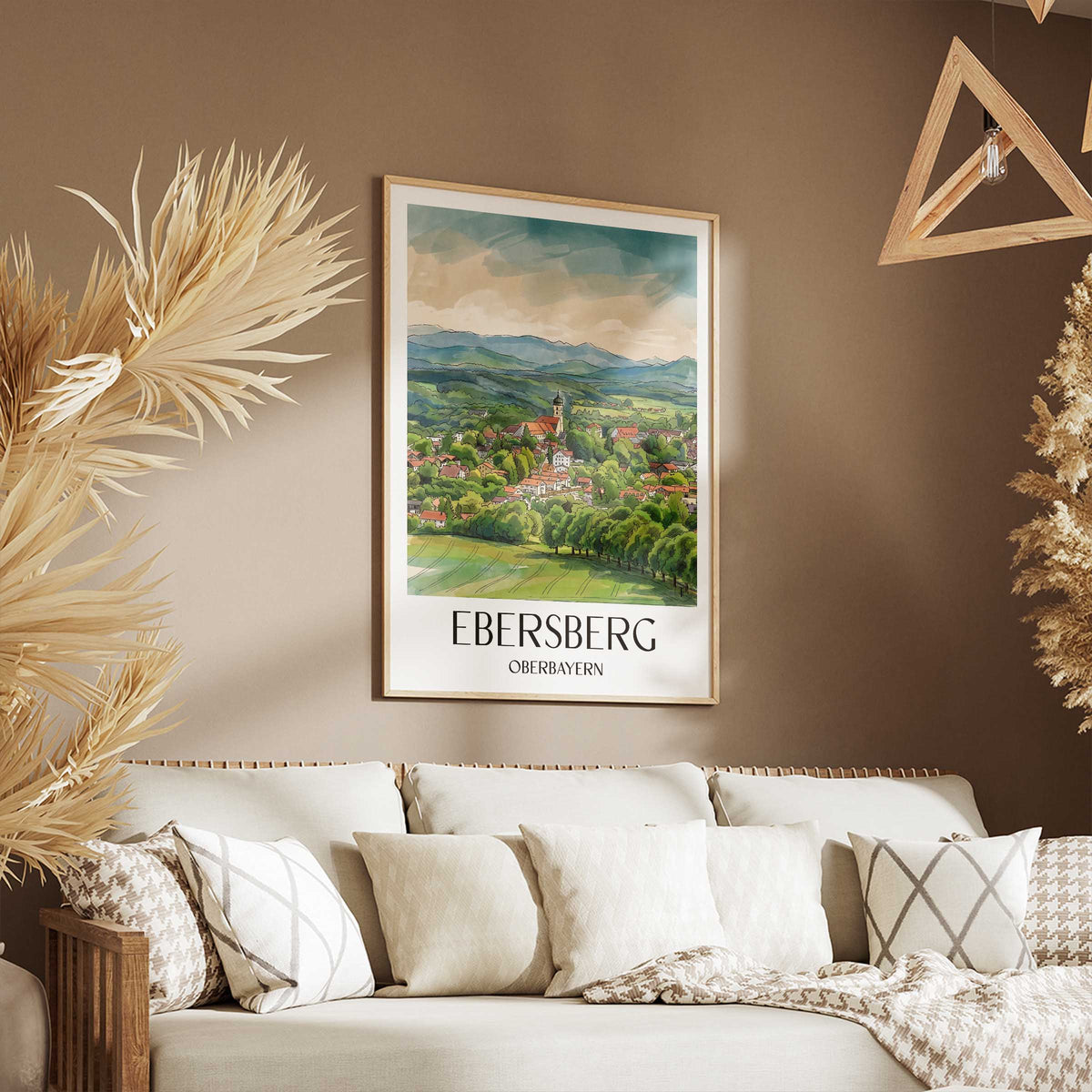 ebersberg-oberbayern-deutschland-poster-aquarell