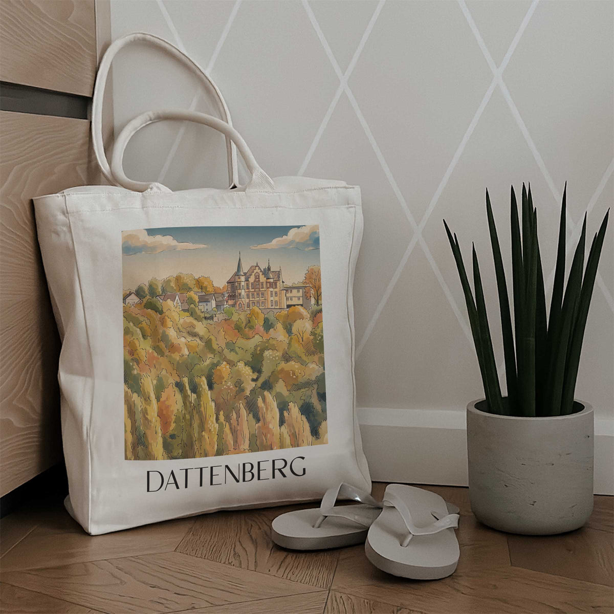dattenberg-mittelrhein-deutschland-einkaufstasche-aquarell
