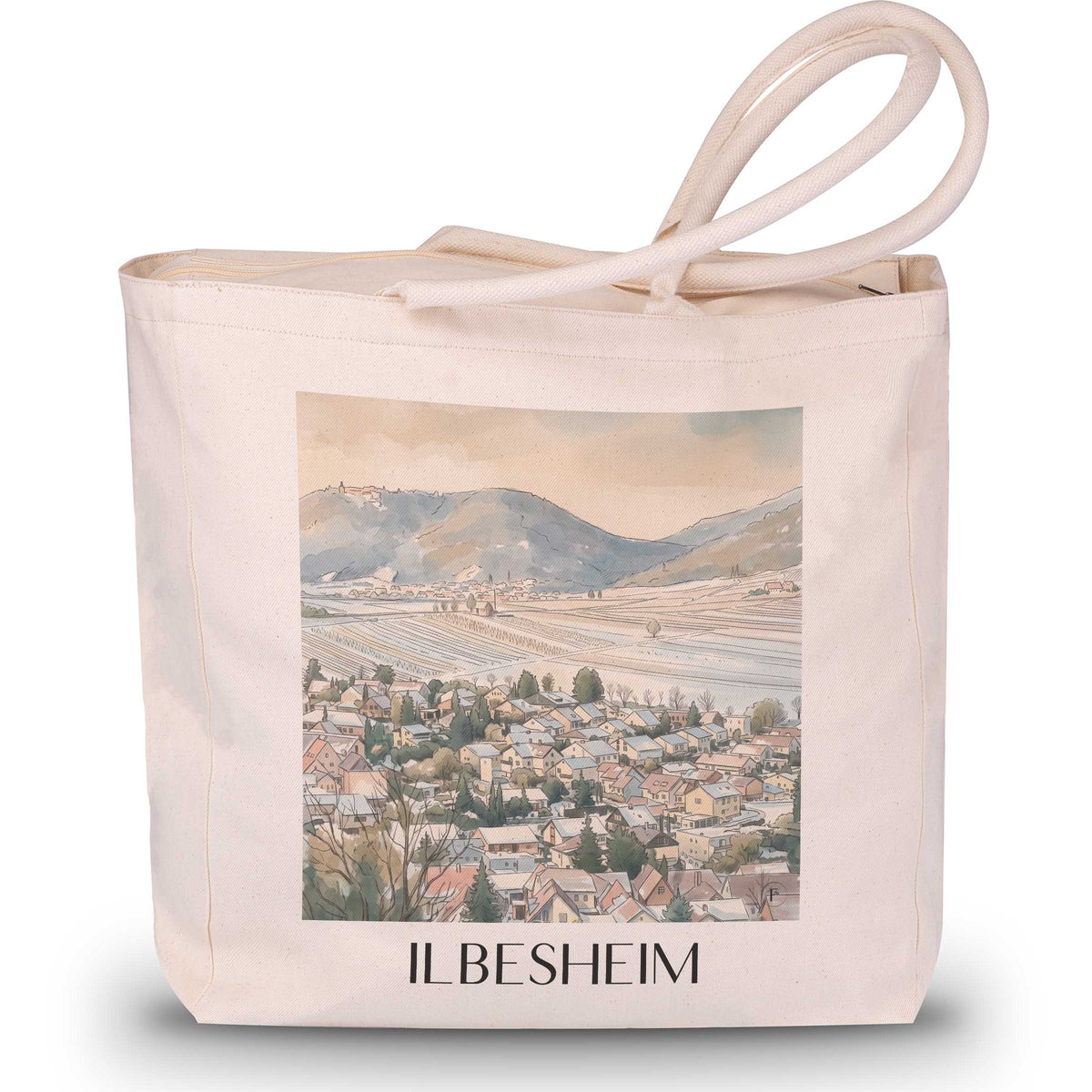 Ilbesheim Shopping Tasche - Pfalz - Deutschland Tote Bag - Einkaufstasche im Aquarell Stil