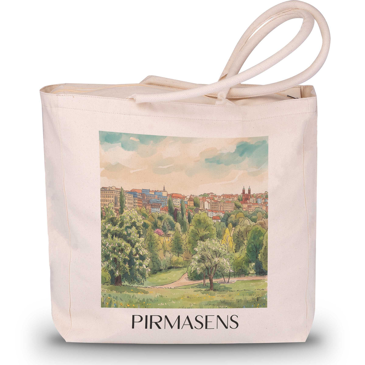 pirmasens-pfälzerwald-deutschland-einkaufstasche-aquarell