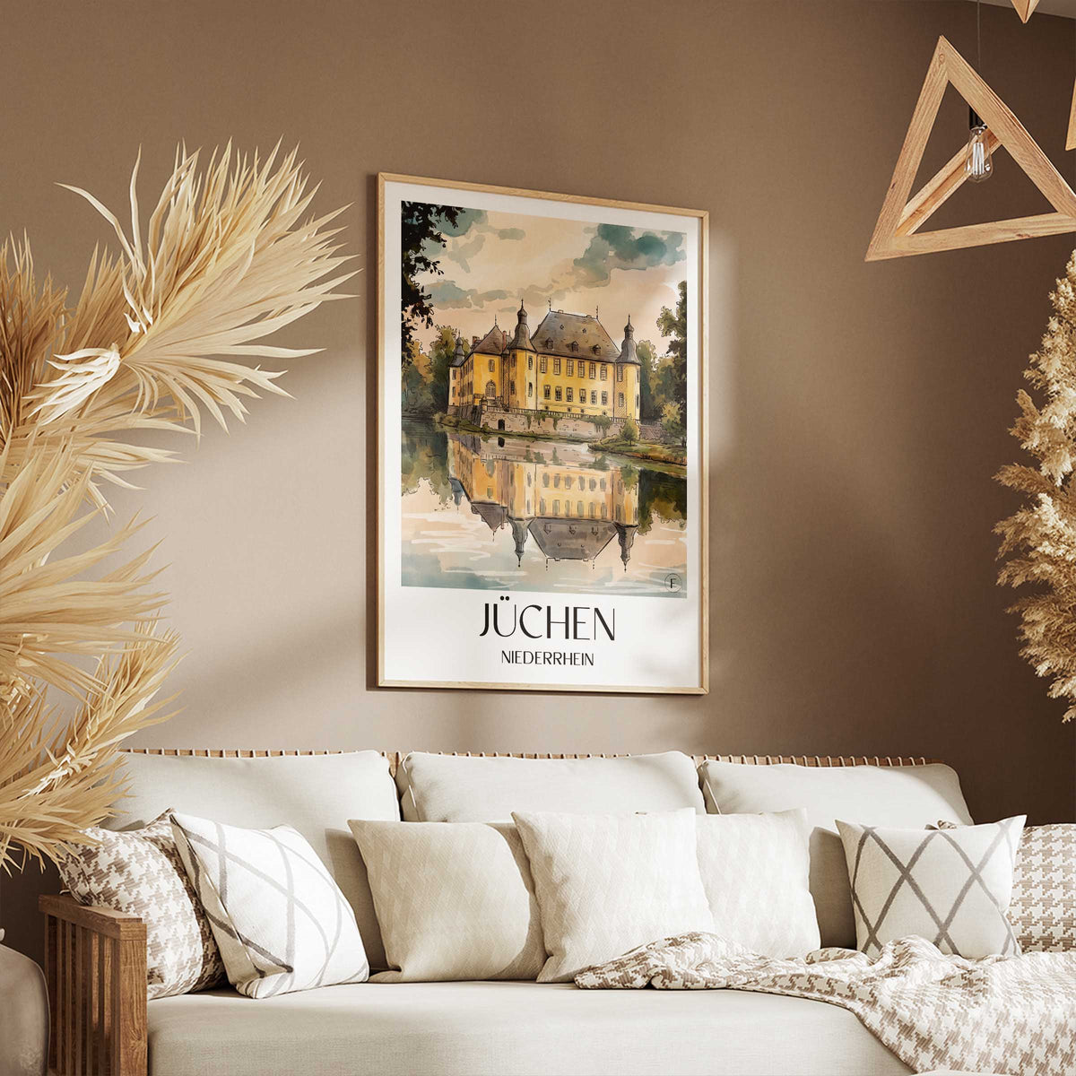 jüchen-niederrhein-deutschland-poster-aquarell