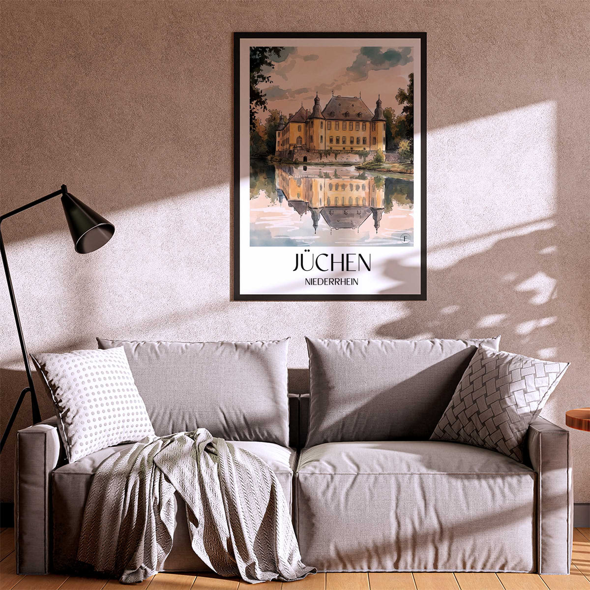 jüchen-niederrhein-deutschland-poster-aquarell