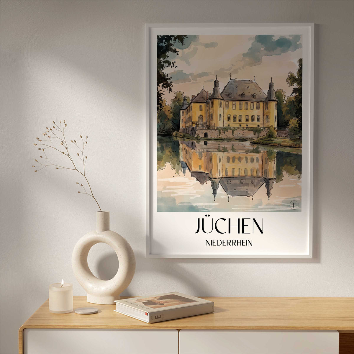 jüchen-niederrhein-deutschland-poster-aquarell