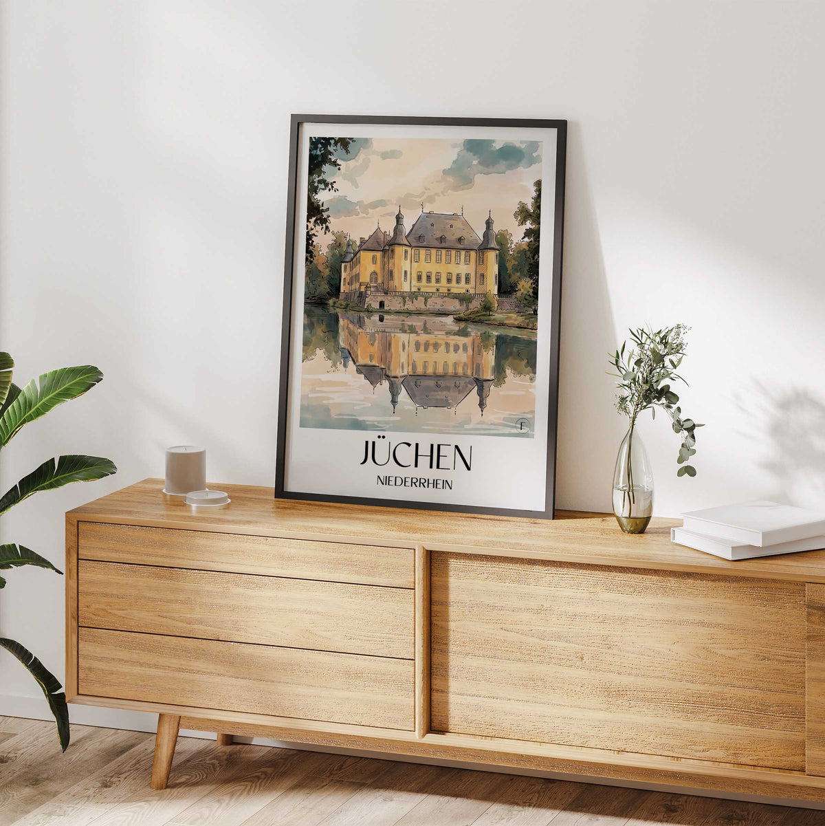jüchen-niederrhein-deutschland-poster-aquarell