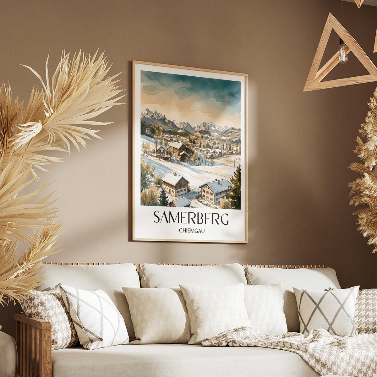 samerberg-chiemgau-deutschland-poster-aquarell