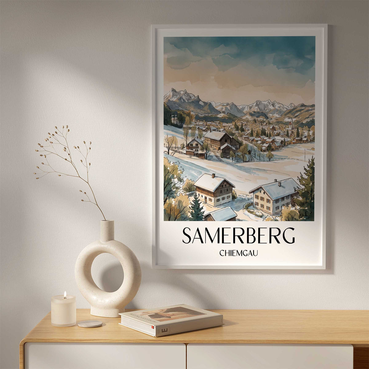 samerberg-chiemgau-deutschland-poster-aquarell
