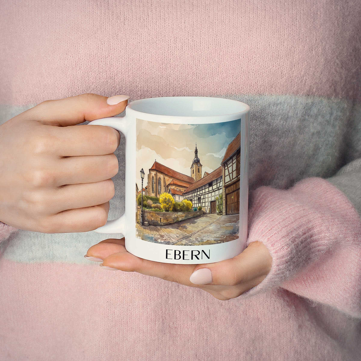 ebern-bayern-deutschland-kaffeebecher-aquarell