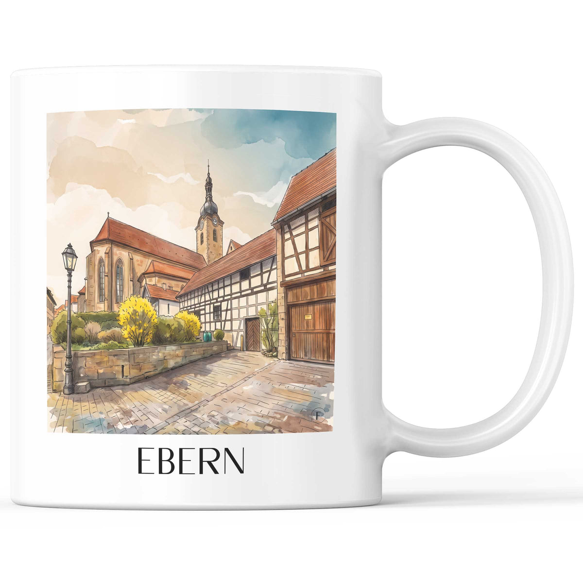 ebern-bayern-deutschland-kaffeebecher-aquarell
