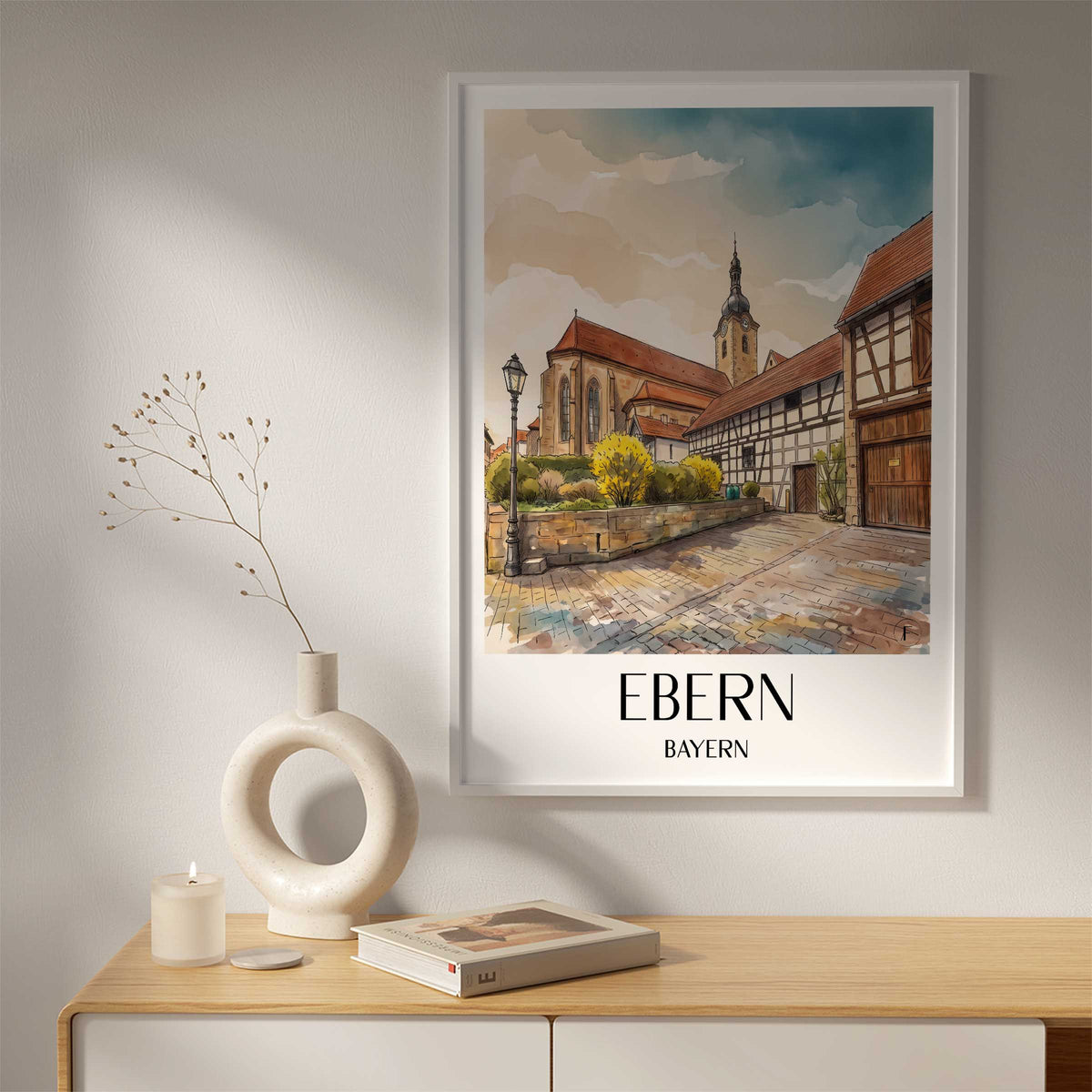 ebern-bayern-deutschland-poster-aquarell