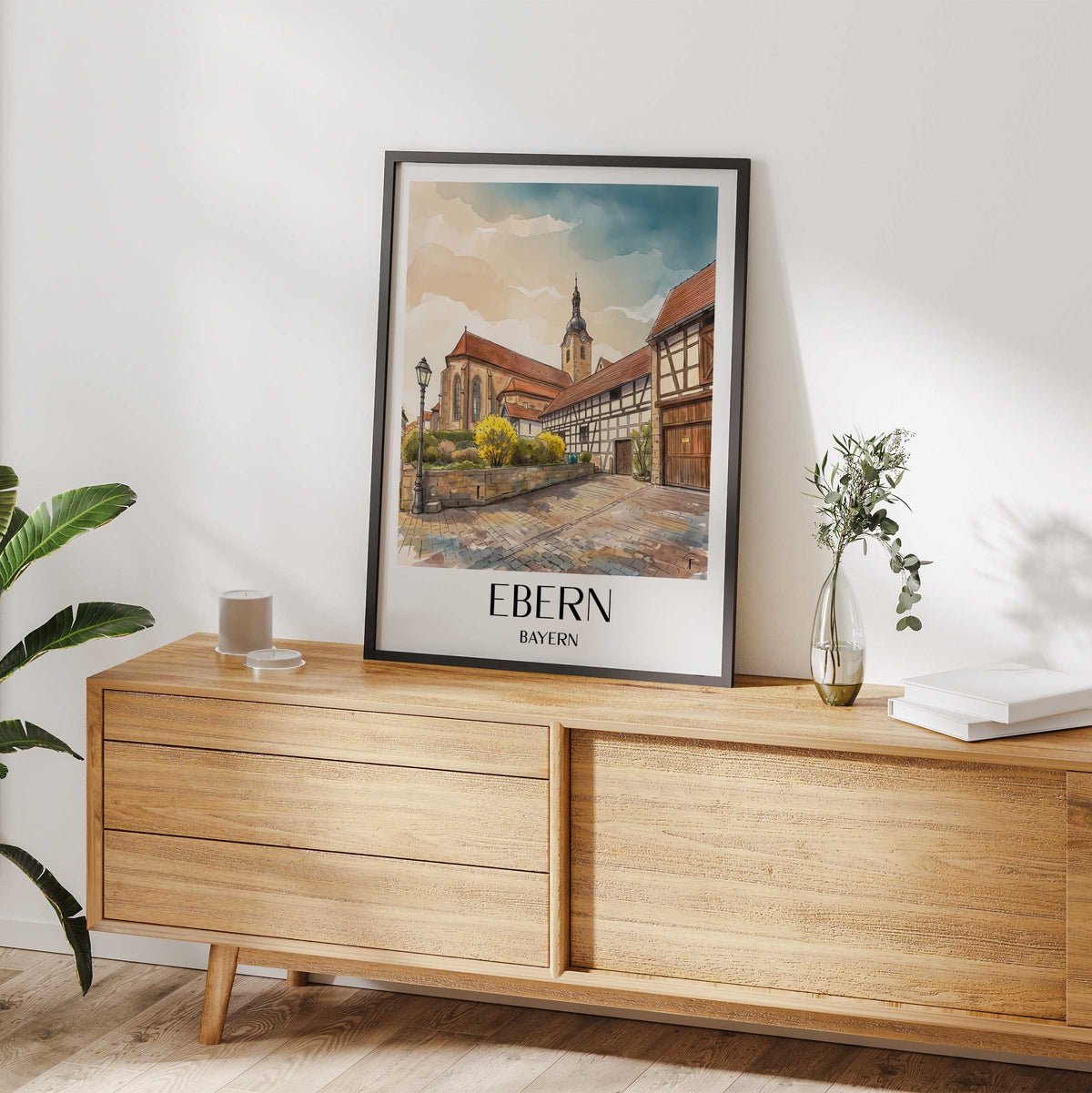 ebern-bayern-deutschland-poster-aquarell