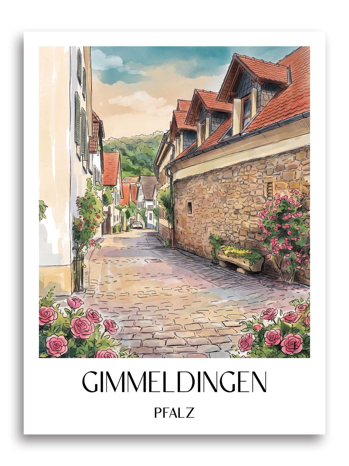 gimmeldingen-pfalz-deutschland-poster-aquarell