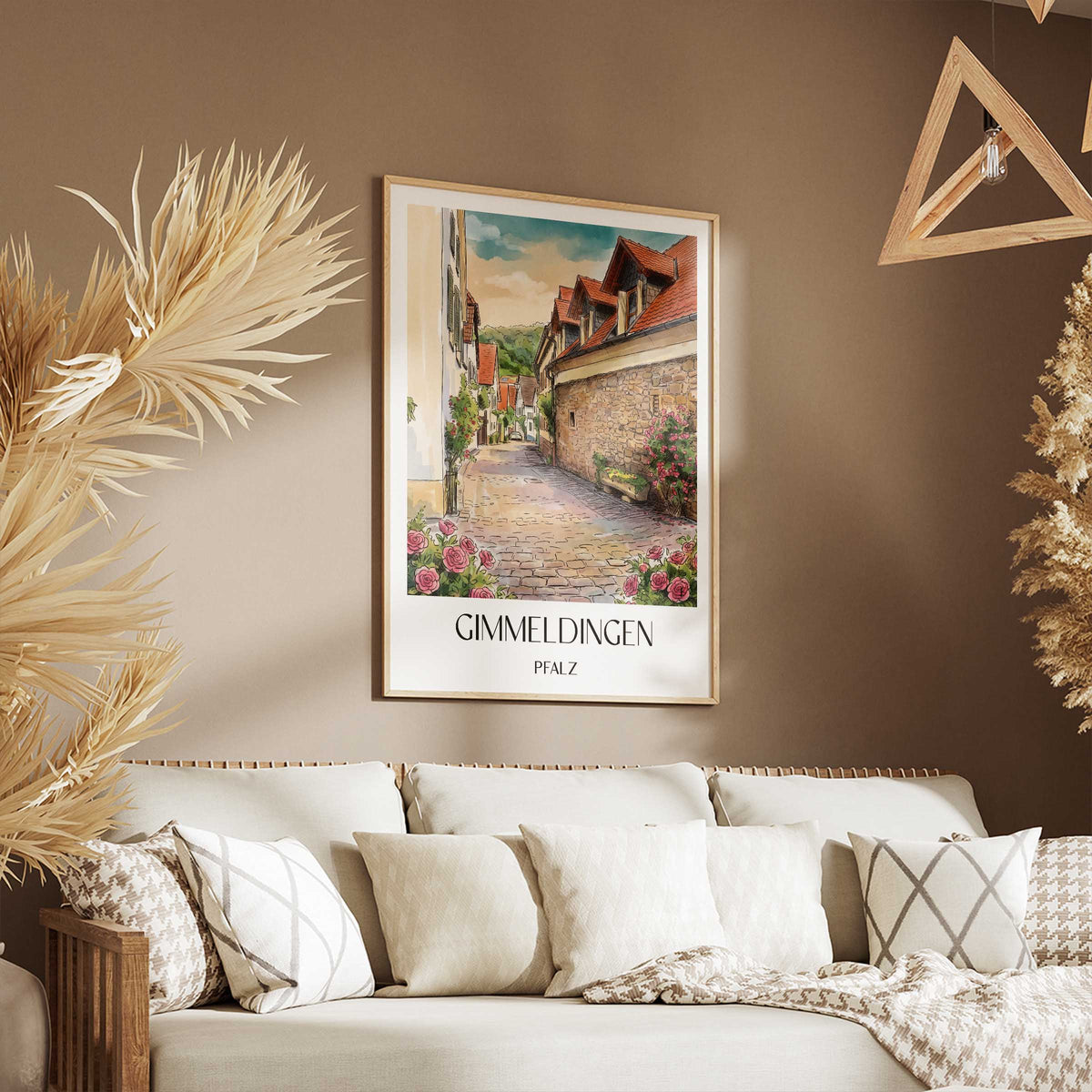 gimmeldingen-pfalz-deutschland-poster-aquarell