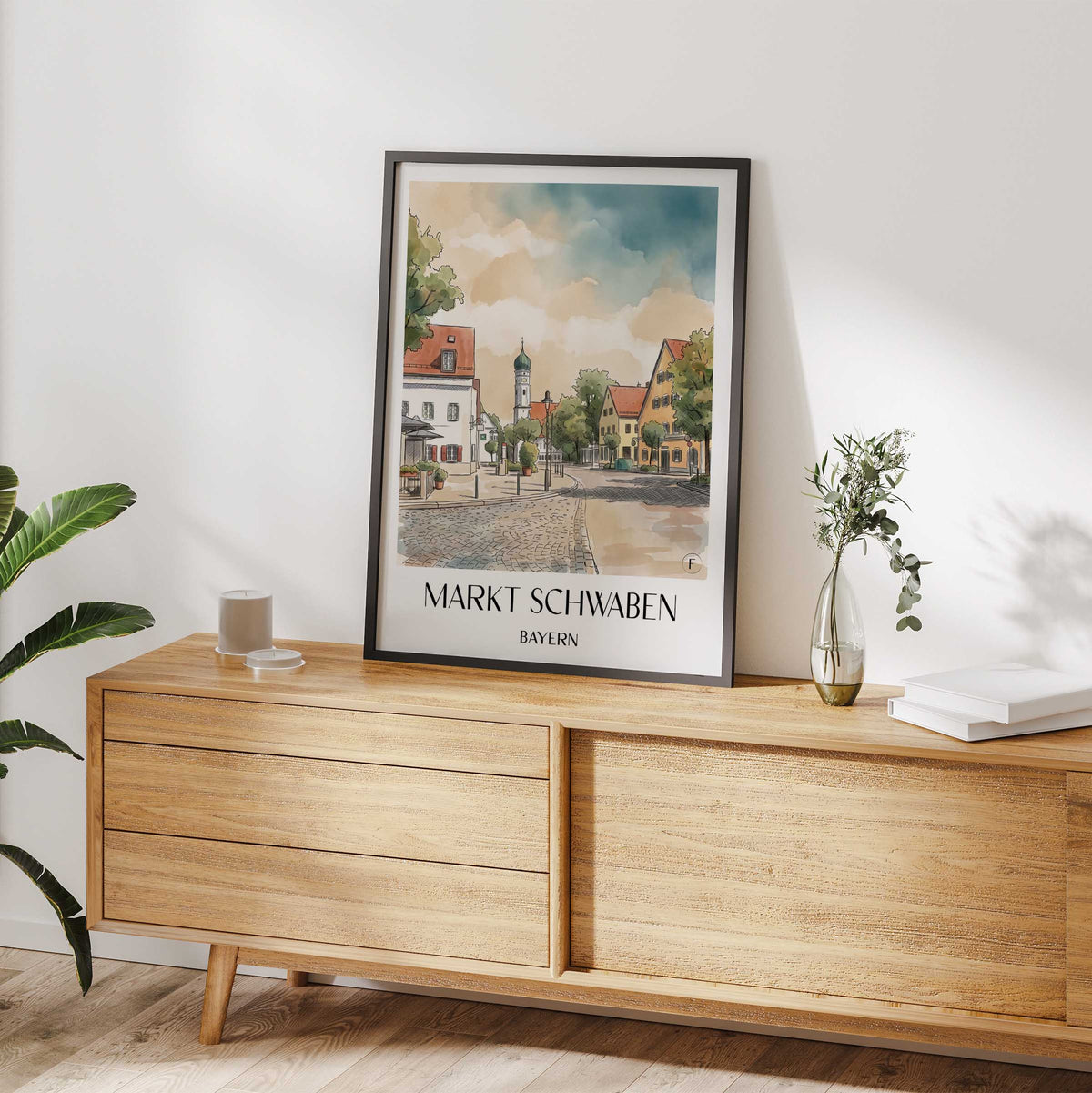 markt-schwaben-bayern-deutschland-poster-aquarell