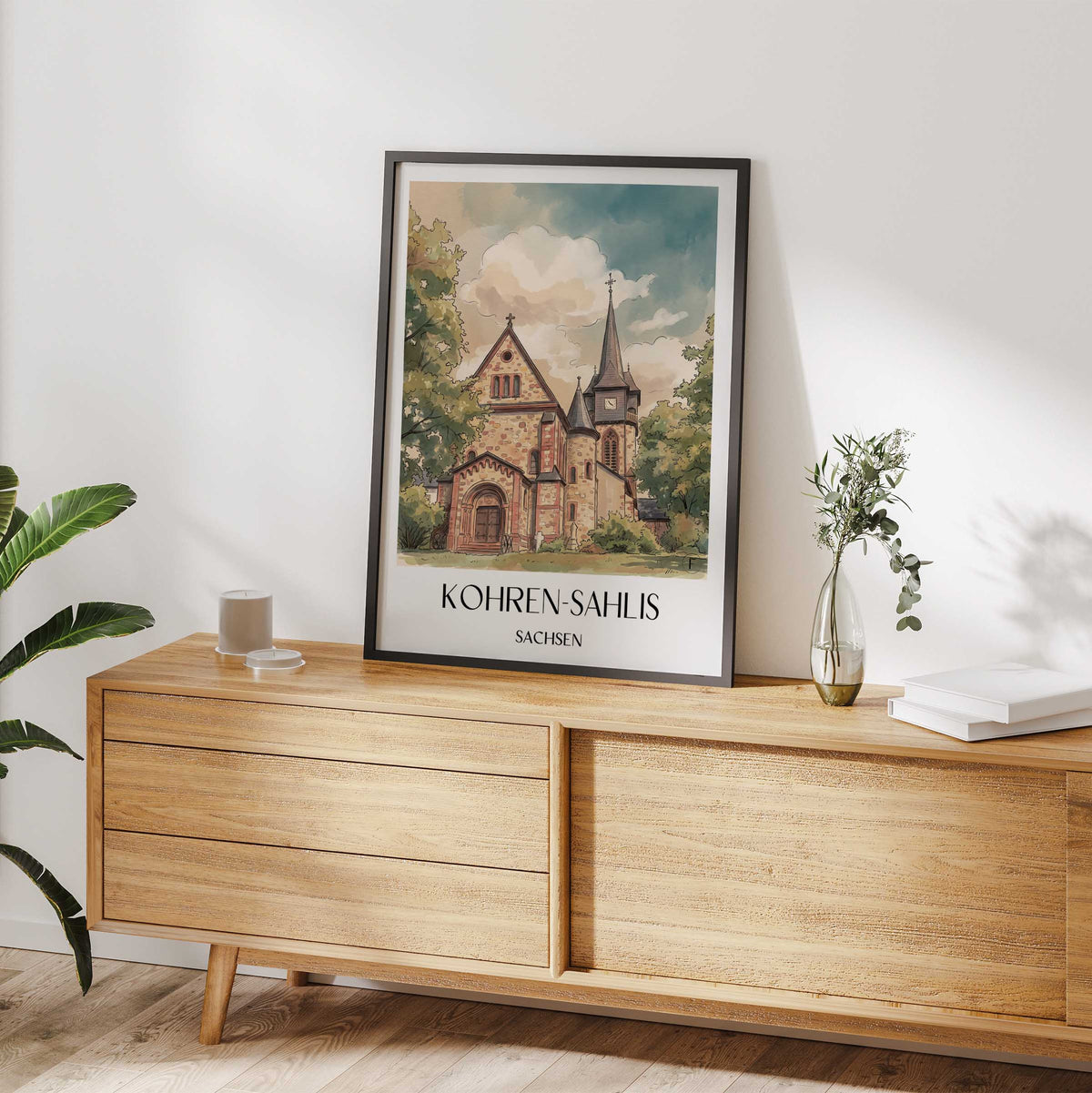 kohren-sahlis-sachsen-deutschland-poster-aquarell